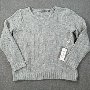 Evolution by Cyrus Gray Knit Sweater Crew Neck Women's Large New Pullover